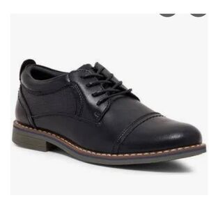 Steve Madden New Boys Kids Boliverr Leather Solid Black Oxfords 13